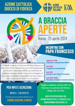 ll prossimo 25 aprile l'Azione Cattolica incontrerà Papa Francesco in Piazza San Pietro