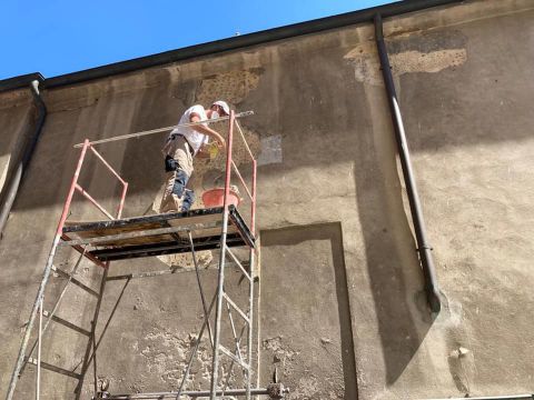 Busseto, proseguono i lavori all’esterno della chiesa Collegiata