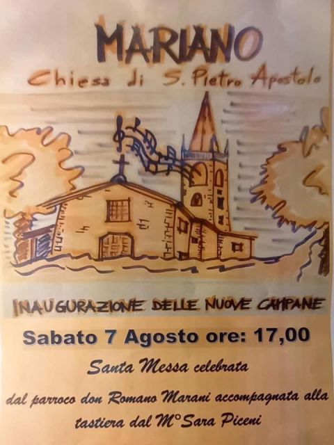 Inaugurazione delle nuove campane della chiesa di Mariano