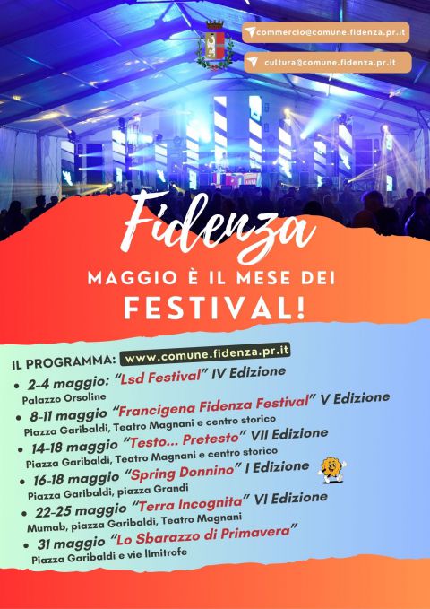 Fidenza: maggio è il mese dei Festival