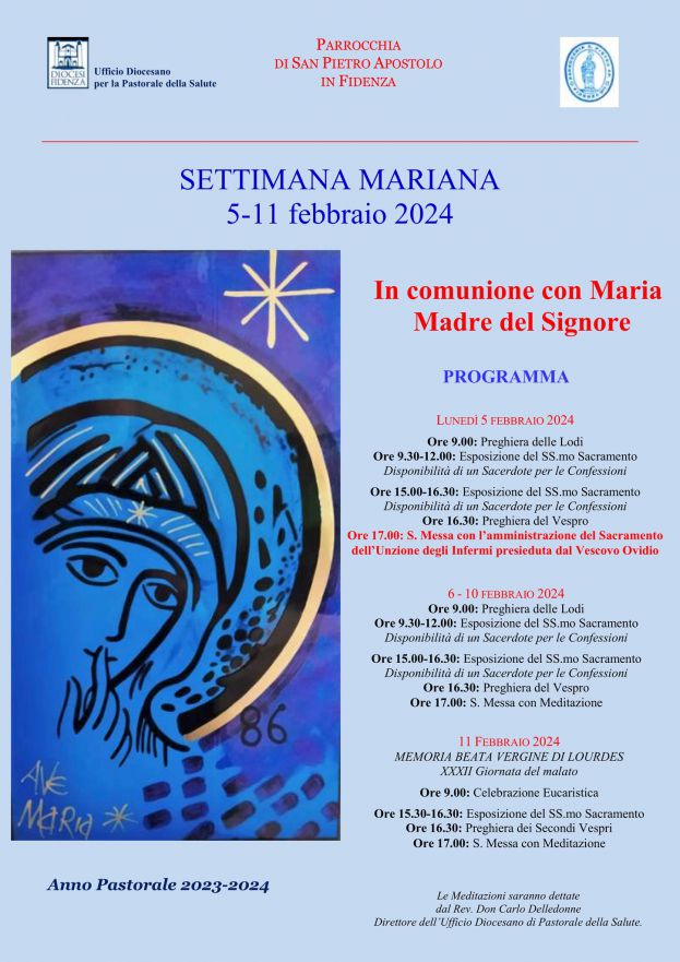 Nella chiesa di San Pietro Apostolo la Settimana Mariana