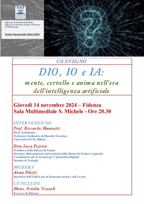 In Diocesi il convegno “Dio, io e IA: mente, cervello e anima nell’era dell’Intelligenza Artificiale”