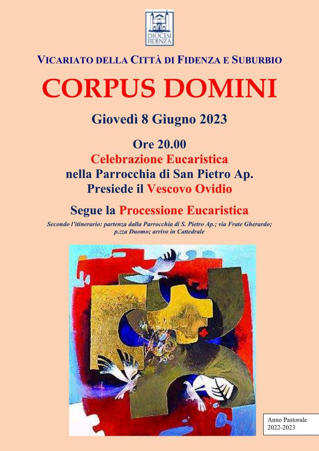 8 giugno, a Fidenza celebrazione del Corpus Domini