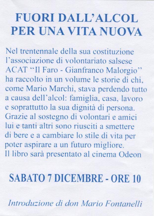 Salsomaggiore: fuori dall&#039;alcol per una vita nuova