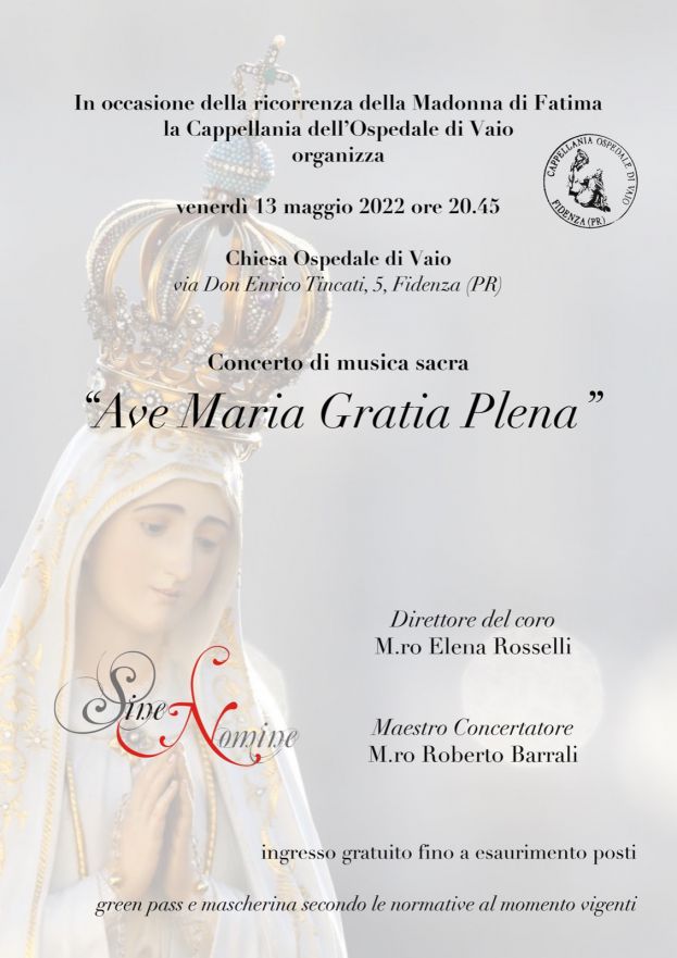 “Ave Maria Gratia Plena”: concerto a Vaio il 13 maggio nella chiesa dell’ospedale